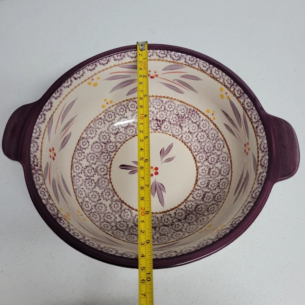 Temp-tations Old World 3qt Round Serving Bowl with Lid Purple Floral
